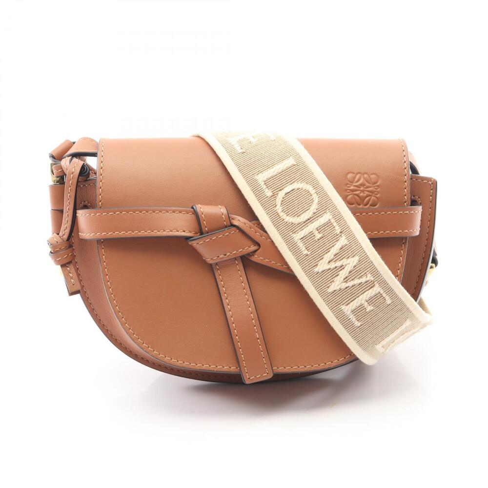 LOEWE Gate Dual Bag Shoulder Leather Brown